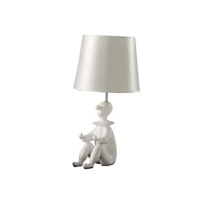 Homezia 21" White Bedside Table Lamp With Silver Empire Shade