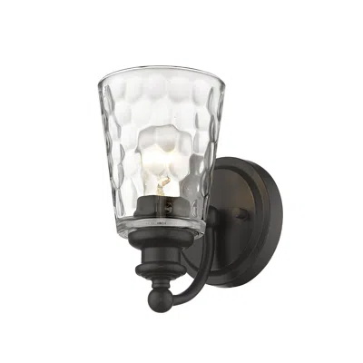 Homezia Bronze Metal And Pebbled Glass Wall Light