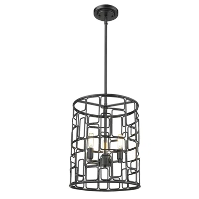 Homezia Amoret 3-light Matte Black Convertible Pendant