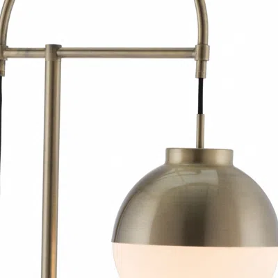 Homezia White And Brushed Bronze Crossed Floor Lamp