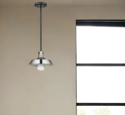 Homezia Silver Shallow Plate Adjustable Pendant Light