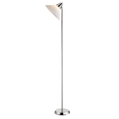 Quikfurn Contemporary Swivel Floor Lamp With Bowl Shade In Satin Steel Finish