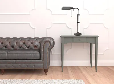 Homezia 26" Bronze Metal Adjustable Table Lamp With Bronze Rectangular Shade