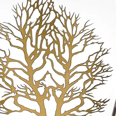 Homezia 12 Mouth Blown Gold Tree Of Life Vase