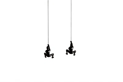 Homezia Set Of Two 6" Black Unique Climbing Men Wall Art