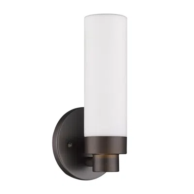 Homezia Bronze Wall Light With Narrow Frosted Glass Shade