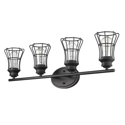 Homezia Piers 4-light Matte Black Vanity