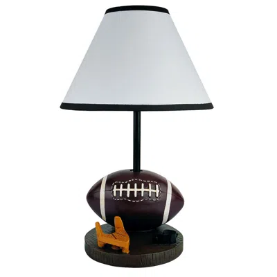 Homezia 15" Brown Bedside Table Lamp With White Shade