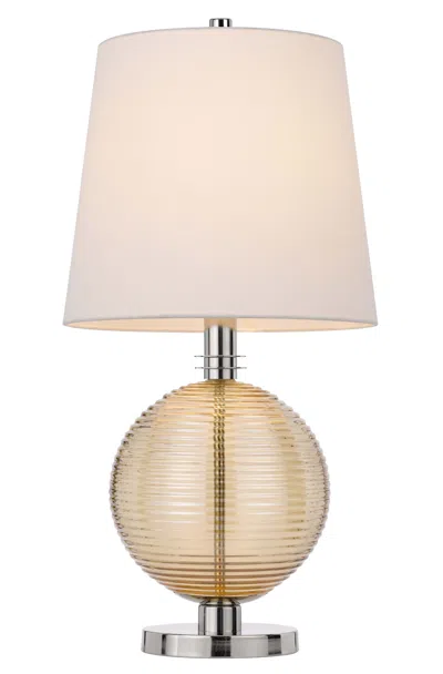 Homezia 28" Nickel Metal Globe Table Lamp With White Empire Shade