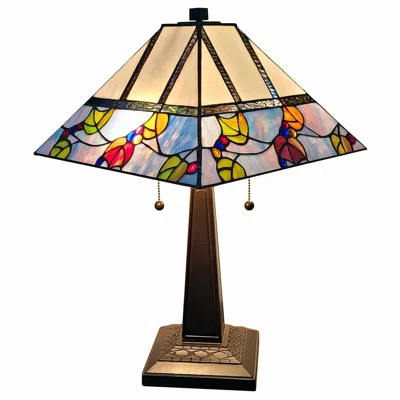 Homezia 22" Dark Brown Metal Two Light Candlestick Table Lamp With White Shade