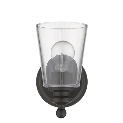 Homezia One Light Antique Bronze Glass Shade Wall Sconce
