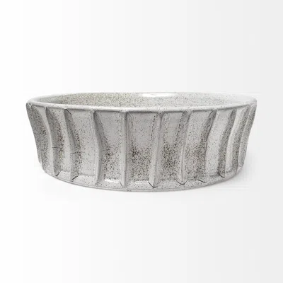 Shop Homezia Large White Ceramic Bowl In Multi