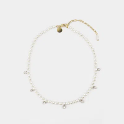 Simone Rocha Pearl & Crystal Dagger Necklace -  - Pearl - Beige In Beige