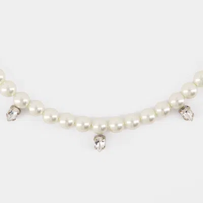 Simone Rocha Pearl & Crystal Dagger Necklace -  - Pearl - Beige In Beige