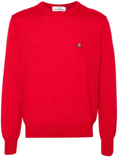Vivienne Westwood Wool Knit Crewneck Sweater In Red
