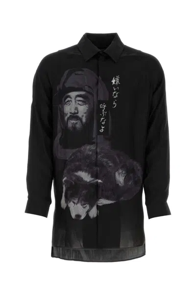 Yohji Yamamoto Silk Shirt Graphic Print Long Sleeves In Printed