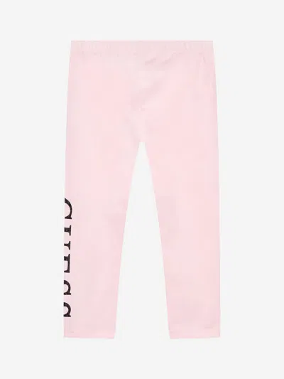 Guess Girls Logo Leggings In Pink