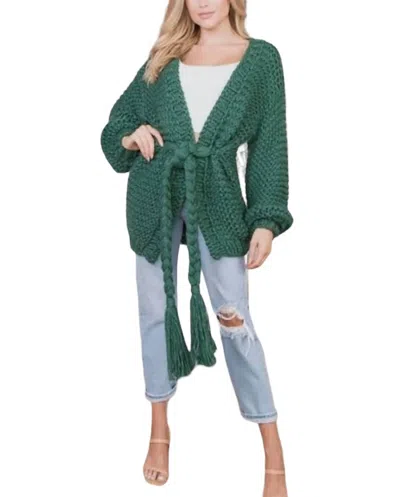 Smoke & Mirrors Soho Chunky Crochet Cardigan In Hunter Green In Green