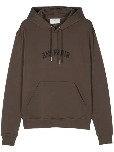 Shop Ami Alexandre Mattiussi Ami Paris Sweaters In Dark Coffee