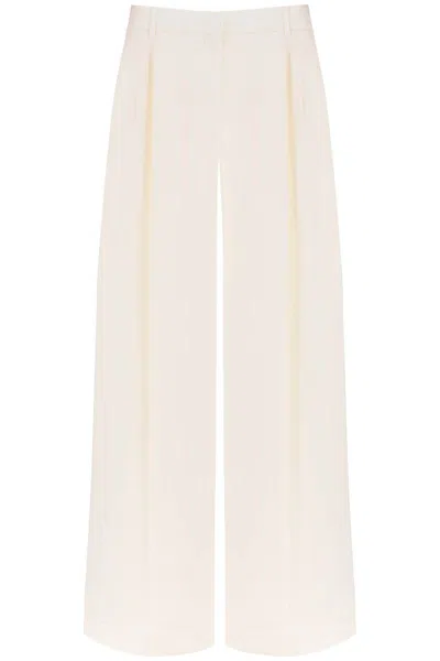 Shop Alexander Mcqueen Double Pleated Palazzo Pants With In White