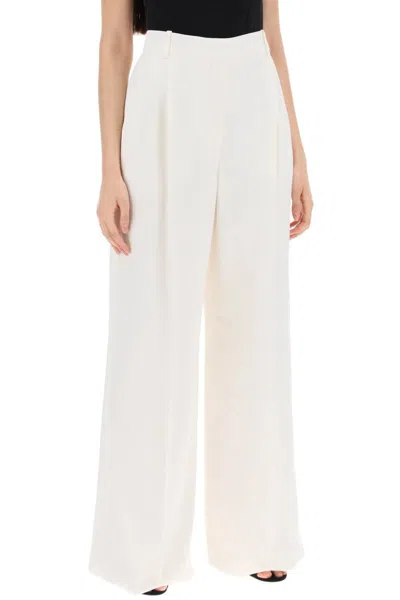 Shop Alexander Mcqueen Double Pleated Palazzo Pants With In White