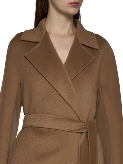 Shop Max Mara Studio Coats In Brown