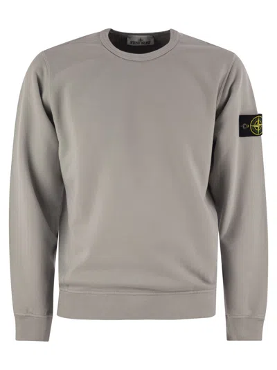 Shop Stone Island Crew Neck Sweatshirt In Frosted Cotton In Grey