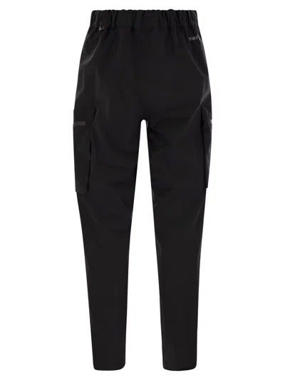 Moncler Grenoble Black Cargo Pants With Adjustable Waist In Stretch Fabric Woman In Black