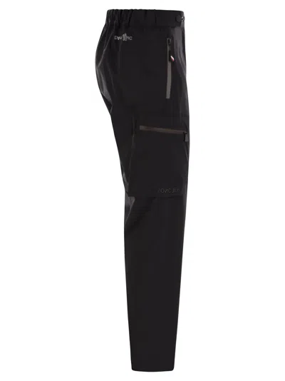 Moncler Grenoble Black Cargo Pants With Adjustable Waist In Stretch Fabric Woman In Black