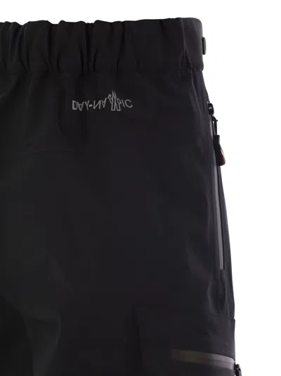 Moncler Grenoble Black Cargo Pants With Adjustable Waist In Stretch Fabric Woman In Black