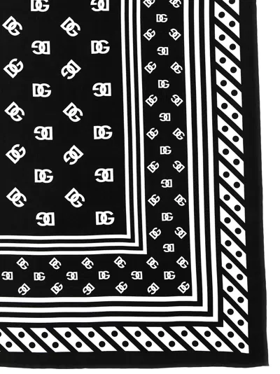 Dolce & Gabbana Logo Scarf In 白色/黑色