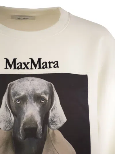 MAX MARA MAX MARA BACCO COTTON SWEATSHIRT WITH WEGMAN PRINT 