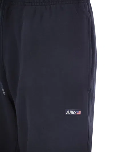 Autry Tapered Cotton Track Pants In Blue