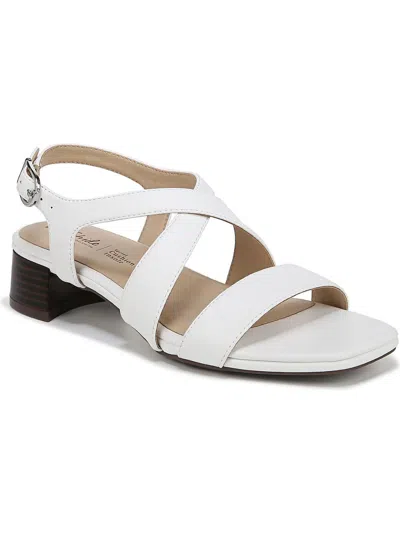 Lifestride Jordan Womens Double Strap Slingback Slingback Sandals In Bright White Faux Leather