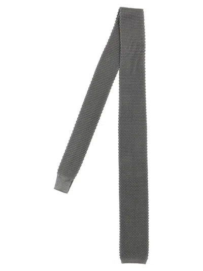 Shop Brunello Cucinelli Operated Tie Ties, Papillon In Gray