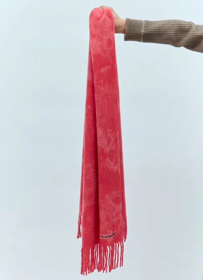 Acne Studios Men Tie-dye Wool Scarf In Pink