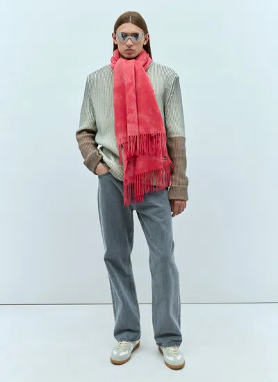 Acne Studios Men Tie-dye Wool Scarf In Pink