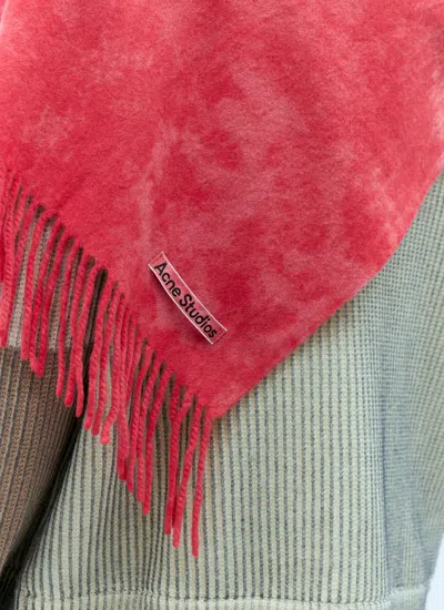 Acne Studios Men Tie-dye Wool Scarf In Pink