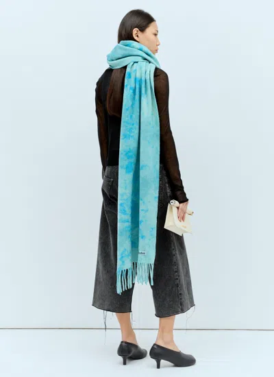 Acne Studios Women Narrow Tie-dye Wool Scarf In Blue