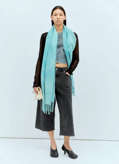 Acne Studios Women Narrow Tie-dye Wool Scarf In Blue