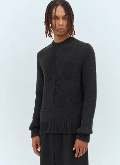 Burberry Cashmere Sweater With Ekd Design In Black