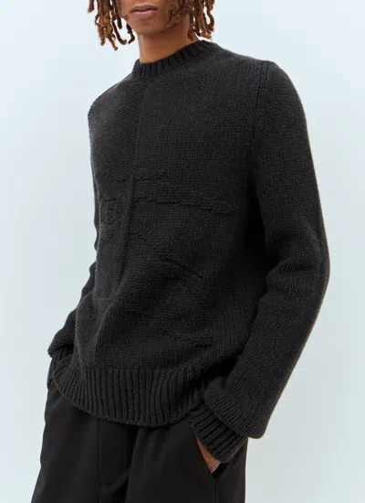 Burberry Cashmere Sweater With Ekd Design In Black