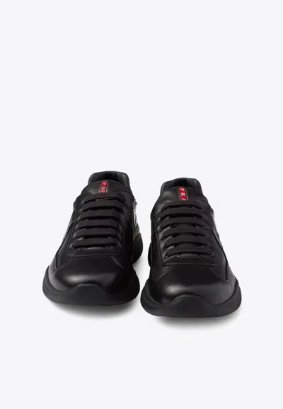 Prada Lace-up Sneakers In Black