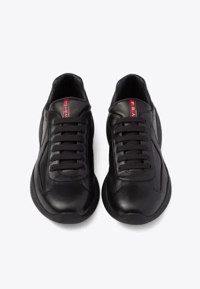 Prada Lace-up Sneakers In Black