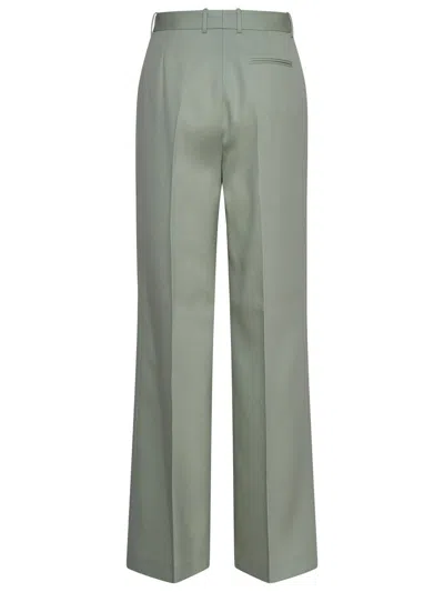 Shop Lanvin Sage Green Wool Pants Woman