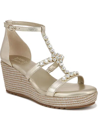 Naturalizer Serena Ankle Strap Espadrille Platform Wedge Sandal In White