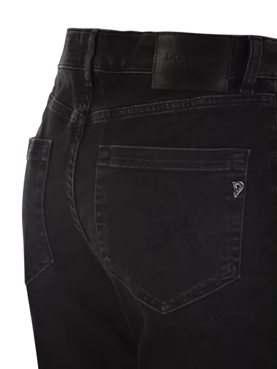 Dondup Koons Loose-fitting Velvet Trousers In Black