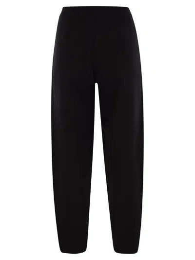 Shop Max Mara Studio Dula Stretch Viscose Trousers In Black