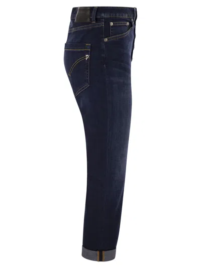 Dondup Koons Loose-fitting Velvet Trousers In Dark Denim