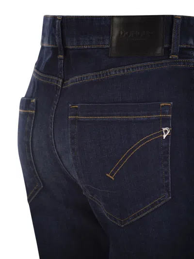 Dondup Koons Loose-fitting Velvet Trousers In Dark Denim